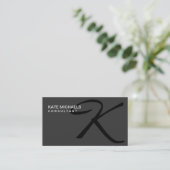 Carte De Visite Couturier professionnel de monogramme élégant (Debout devant)