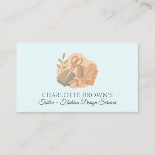 Carte De Visite Couturière Bleue Couture Mode Retouches Robe
