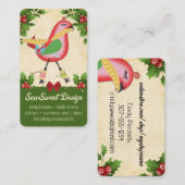 Carte De Visite couturière d'oiseau spectacle artisanal de Noël (Devant / Derrière)