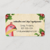 Carte De Visite couturière d'oiseau spectacle artisanal de Noël (Dos)