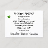 Carte De Visite Couturière fantaisiste couture tailleur (Dos)
