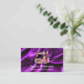 Carte De Visite Couturière Machine à Coudre Violet (Debout devant)