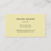 Carte De Visite Couturière moderne en duotone bleu et jaune (Dos)