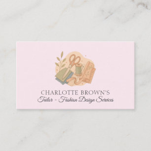 Carte De Visite Couturière rose couture mode retouches