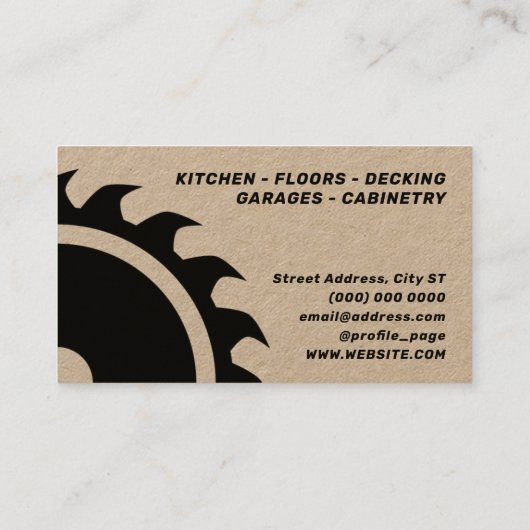 Carte De Visite Couvercle géant à scie circulaire (Dos)