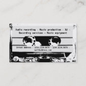 Carte De Visite Couvercle noir et blanc rétro de la cassette audio (Dos)