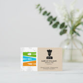 Carte De Visite Couverts de cuisine | Logo de Chef (Debout devant)