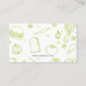 Carte De Visite Couverts de cuisine | Logo de Chef (Dos)