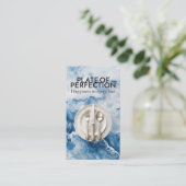 Carte De Visite Couverts et assiettes de cuisine fine | Marbre ble (Debout devant)