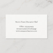 Carte De Visite Couverts et assiettes de cuisine fine | Marbre ble (Dos)