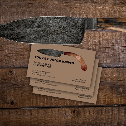 Carte De Visite Couverts et couteaux faits sur mesure