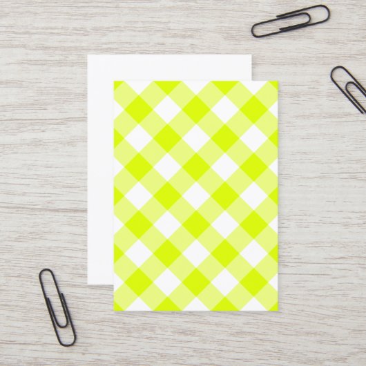 Carte De Visite Couverture à carreaux jaune Chartreuse (Devant/Arrière en situation)