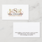 Carte De Visite Couverture animale de logo de lion fort minimal (Devant / Derrière)