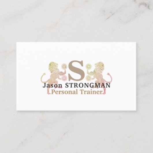 Carte De Visite Couverture animale de logo de lion fort minimal (Devant)