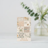 Carte De Visite Couverture beige pastel Patchwork Vêtements faits (Debout devant)