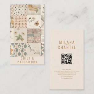 Carte De Visite Couverture beige pastel Patchwork Vêtements faits