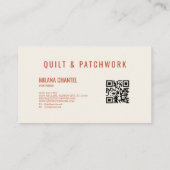 Carte De Visite Couverture beige pastel Patchwork Vêtements faits  (Dos)
