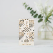 Carte De Visite Couverture beige pastel Patchwork Vêtements faits (Debout devant)