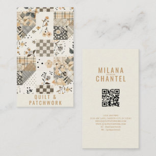 Carte De Visite Couverture beige pastel Patchwork Vêtements faits