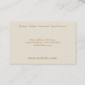 Carte De Visite Couverture crème bronzage d'élite élégante (Dos)