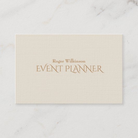 Carte De Visite Couverture crème bronzage d'élite élégante (Devant)