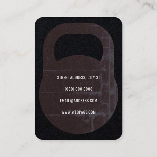Carte De Visite Couverture de forme Kettlebell rustique (Dos)