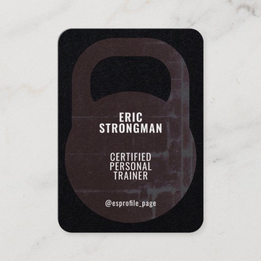 Carte De Visite Couverture de forme Kettlebell rustique (Devant)