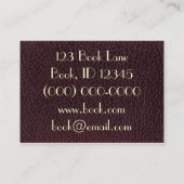 Carte De Visite Couverture de livre en cuir de Faux (Dos)