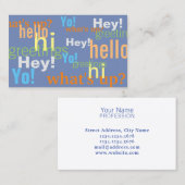 Carte De Visite Couverture de motif des textes de style de (Devant / Derrière)