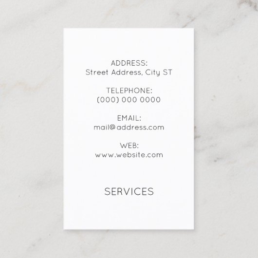 Carte De Visite Couverture d'image du nettoyant à vide (Dos)