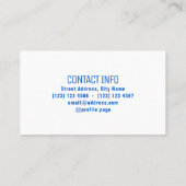 Carte De Visite Couverture élégante professionnelle de logo de (Dos)