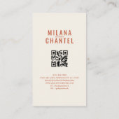 Carte De Visite Couverture en beige pastel Patchwork Vêtements fai (Dos)
