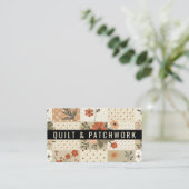 Carte De Visite Couverture en beige pastel Patchwork Vêtements fai (Debout devant)