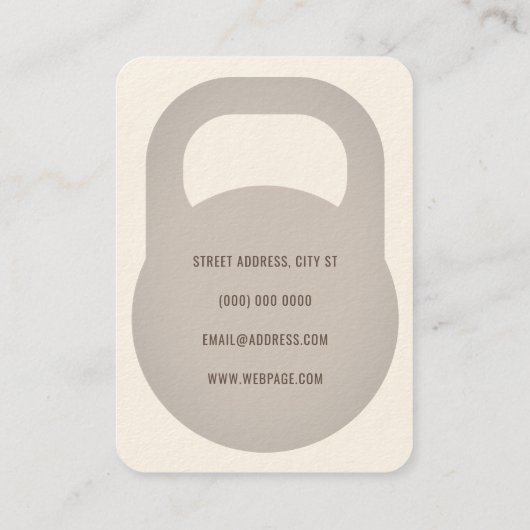 Carte De Visite Couverture en forme de Kettlebell (Dos)
