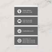 Carte De Visite Couverture en gris rayé géant (Dos)