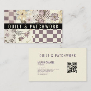Carte De Visite Couverture en lilac Patchwork Vêtements faits main