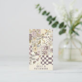 Carte De Visite Couverture en lilac Patchwork Vêtements faits main (Debout devant)