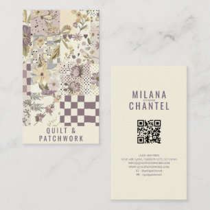 Carte De Visite Couverture en lilac Patchwork Vêtements faits main