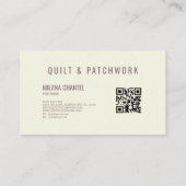 Carte De Visite Couverture en lilac Patchwork Vêtements faits main (Dos)