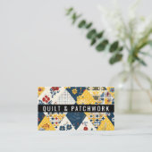 Carte De Visite Couverture en patchwork bleu jaune rouge Vêtements (Debout devant)