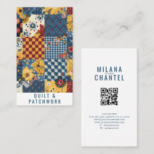 Carte De Visite Couverture en patchwork bleu jaune rouge Vêtements