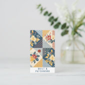 Carte De Visite Couverture en patchwork bleu jaune rouge Vêtements (Debout devant)