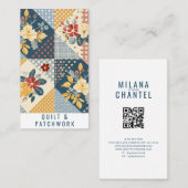 Carte De Visite Couverture en patchwork bleu jaune rouge Vêtements (Devant / Derrière)