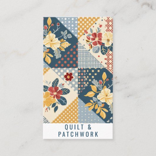 Carte De Visite Couverture en patchwork bleu jaune rouge Vêtements (Devant)
