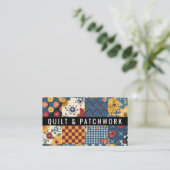 Carte De Visite Couverture en patchwork bleu jaune rouge Vêtements (Debout devant)