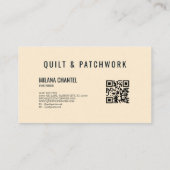 Carte De Visite Couverture en patchwork bleu marine et crème pour (Dos)