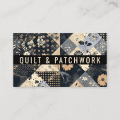 Carte De Visite Couverture en patchwork bleu marine et crème pour (Devant)