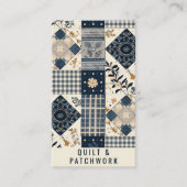 Carte De Visite Couverture en patchwork bleu marine et crème pour (Devant)