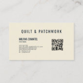 Carte De Visite Couverture en patchwork bleu marine et crème pour (Dos)