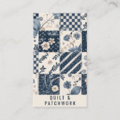 Carte De Visite Couverture en patchwork de couleur bleu marine et (Devant)